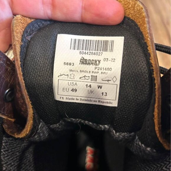 Mens leather boots. Size 14 wide. New condition. Slip/oil resistant. - Picture 5 of 11